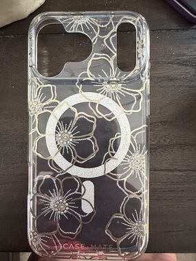 case-mate Clear Floral MagSafe Phone Case - Silver Accents